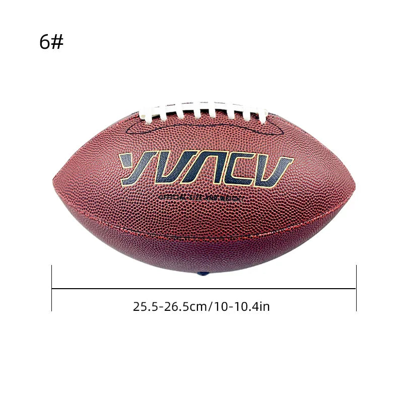 Fútbol americano estándar para adiestramiento al aire libre y juego recreativo con tamaño estándar oficial, Rugby de talla 9,6, 1 ud.