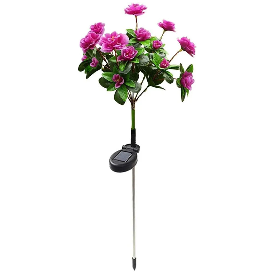 Luces solares LED de flores de azalea impermeables para exteriores, iluminación decorativa de paisaje para césped, patio, jardín y senderos, el mejor regalo