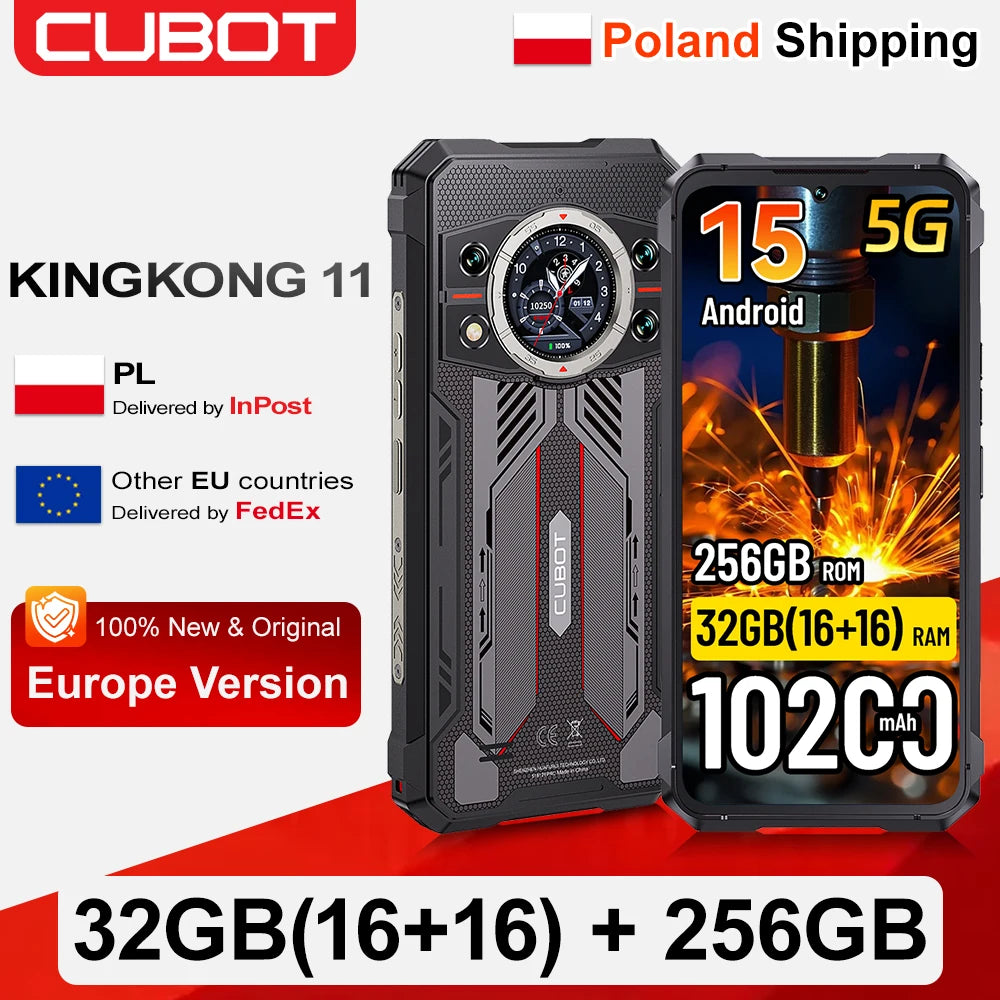 [Envío desde Polonia] [Cubot-KingKong 11] Smartphone ultrarresistente 5G 10200mAh 16GB(8+8)+256GB / 32GB(16+16)+256GB Teléfono móvil 6.72'' NFC Android 15