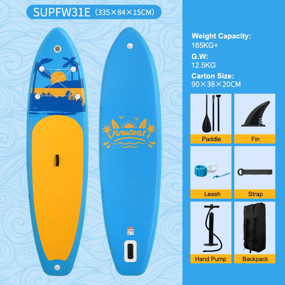 Tabla de Paddle Surf Inflable FunWater, Tabla de Surf SUP, 335*84*15CM, Antideslizante, para Deportes Acuáticos