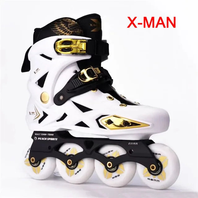 Patines en línea originales de PU para adultos y niños, 4 ruedas, Patines de marco plano para Slalom, deslizamiento, FSK, patinaje de carretera