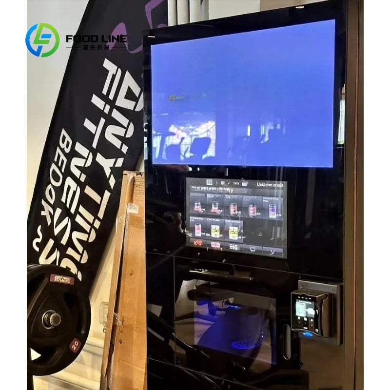 Máquina Expendedora de Batidos de Proteínas, Totalmente Automática, Dispensador Inteligente de Batidos de Proteínas en Polvo 24h con Transacción de Monedas y Efectivo