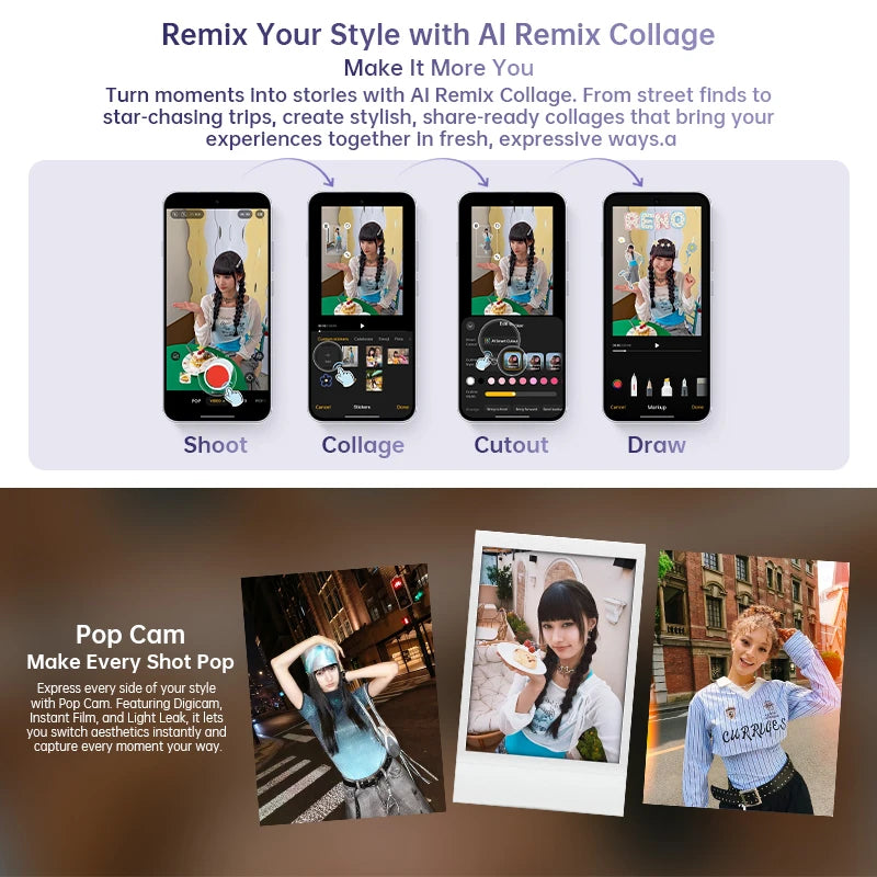 Smartphone - OPPO Reno16 F 5G 8GB+256GB espec. UE AI Remix Collage Cámara selfie ultra gran angular de 50 MP ColorOS 16.0 Batería de 6500 mAh