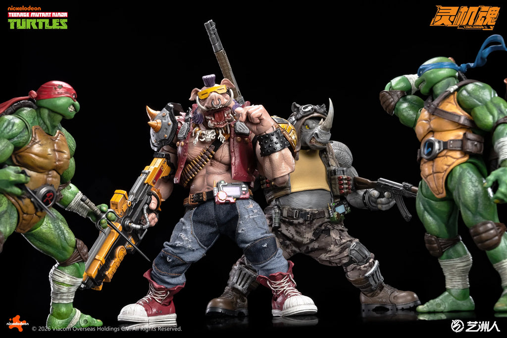 Figura de acción de Rocksteady y Bebop de las Tortugas Ninja, modelo de anime, juguete, muñeco, coleccionables de moda, preventa