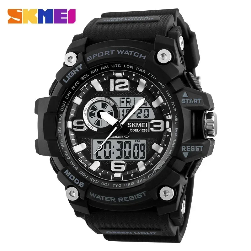 Reloj digital deportivo SKMEI 1283 para hombre, resistente al agua, a prueba de golpes, con luz LED, modelo 1637