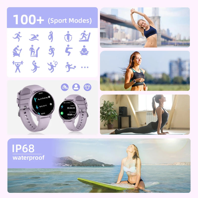 Reloj inteligente para hombre LIGE 2026, pantalla HD de 1.26", recordatorio de llamadas, monitor de salud fisiológica, linterna LED, regalo para mujer, reloj inteligente femenino