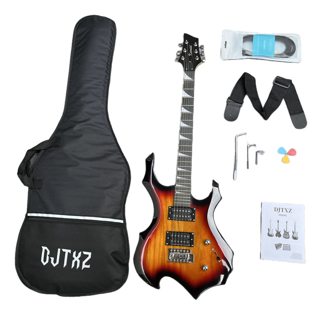 Sunset Flame Guitarra eléctrica Guitarra alienígena Guía para principiantes Práctica con Ao