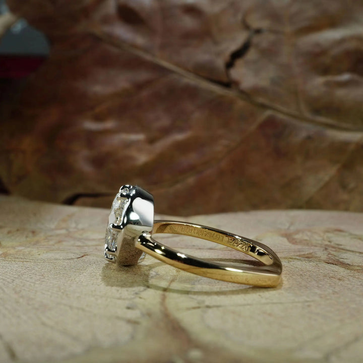 Anillo de Diamante Cultivado en Laboratorio de 3.0ct con Corte Pera, Certificado IGI, E VS1 CVD, Anillo de Oro Amarillo y Blanco de 18K para Mujer, Joyería de Boda