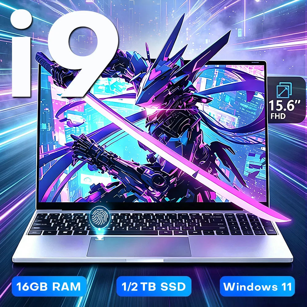 Portátil Intel Core i9 10980HK Laptop 16GB RAM 1TB 2TB SSD Windows 11 Computadora gaming de 15.6 pulgadas con desbloqueo por huella dactilar PC 4K