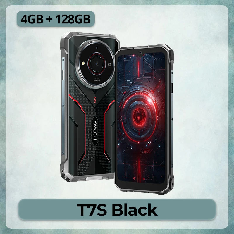 Smartphone HOTWAV T7S ultradelgado, resistente al agua y a los golpes, batería de 6280 mAh, pantalla HD+ de 6.52'', 4 GB de RAM, 128 GB de ROM, cámara de 21 MP + 8 MP, Android 13, procesador octa-core, ligero, celular 4G global