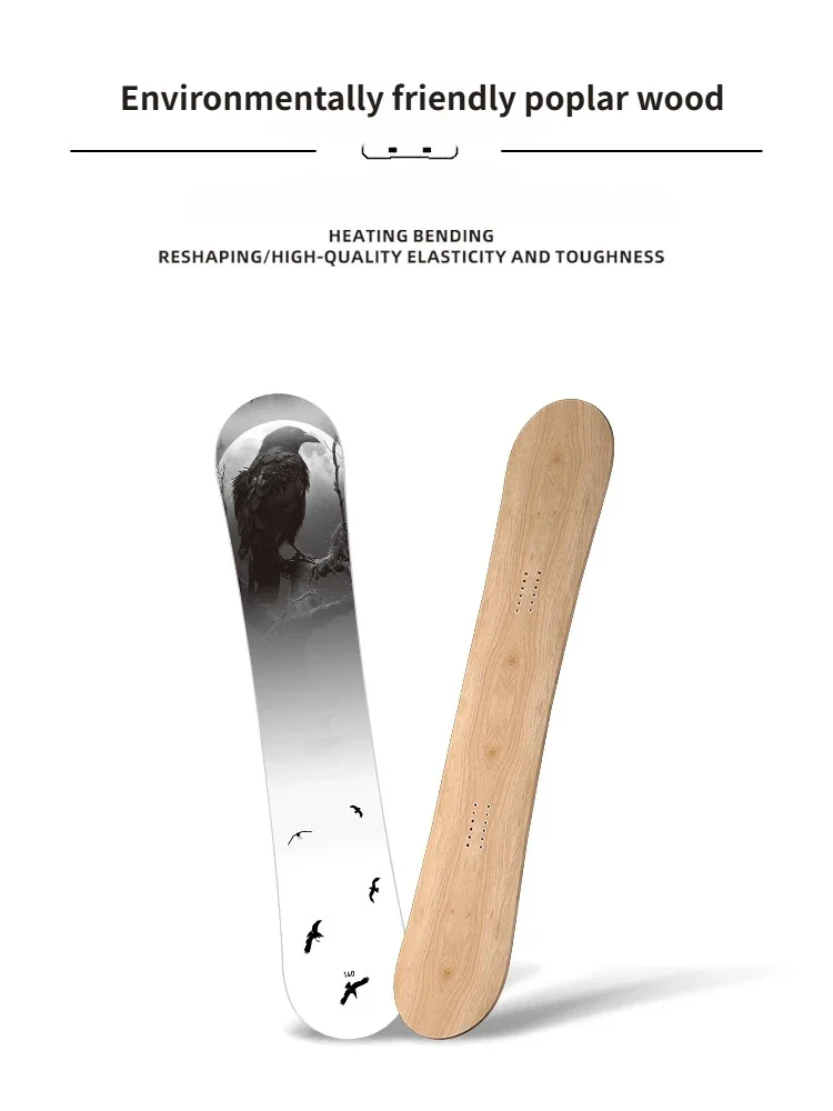 Tabla de Snowboard Profesional para Adultos, de Fibra de Carbono y Madera, para Invierno, Estilo All Around, Plana, con Diseño Floral, Marca New Crow