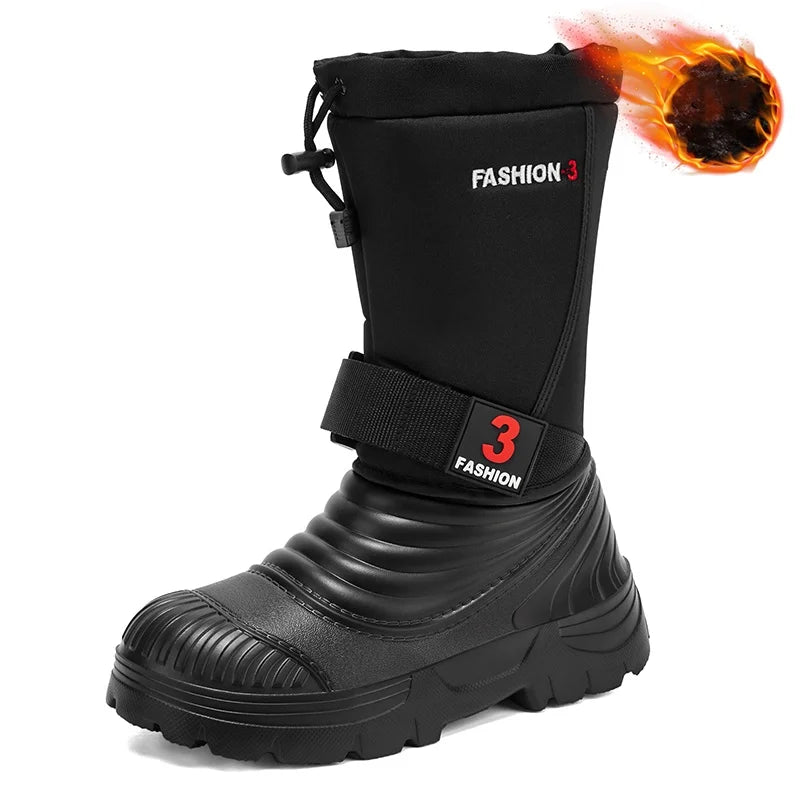 Botas de nieve nuevas para hombre, ideales para otoño e invierno, con forro polar y suela gruesa, resistentes al frío, cálidas para actividades al aire libre, impermeables, antideslizantes y aptas para senderismo.