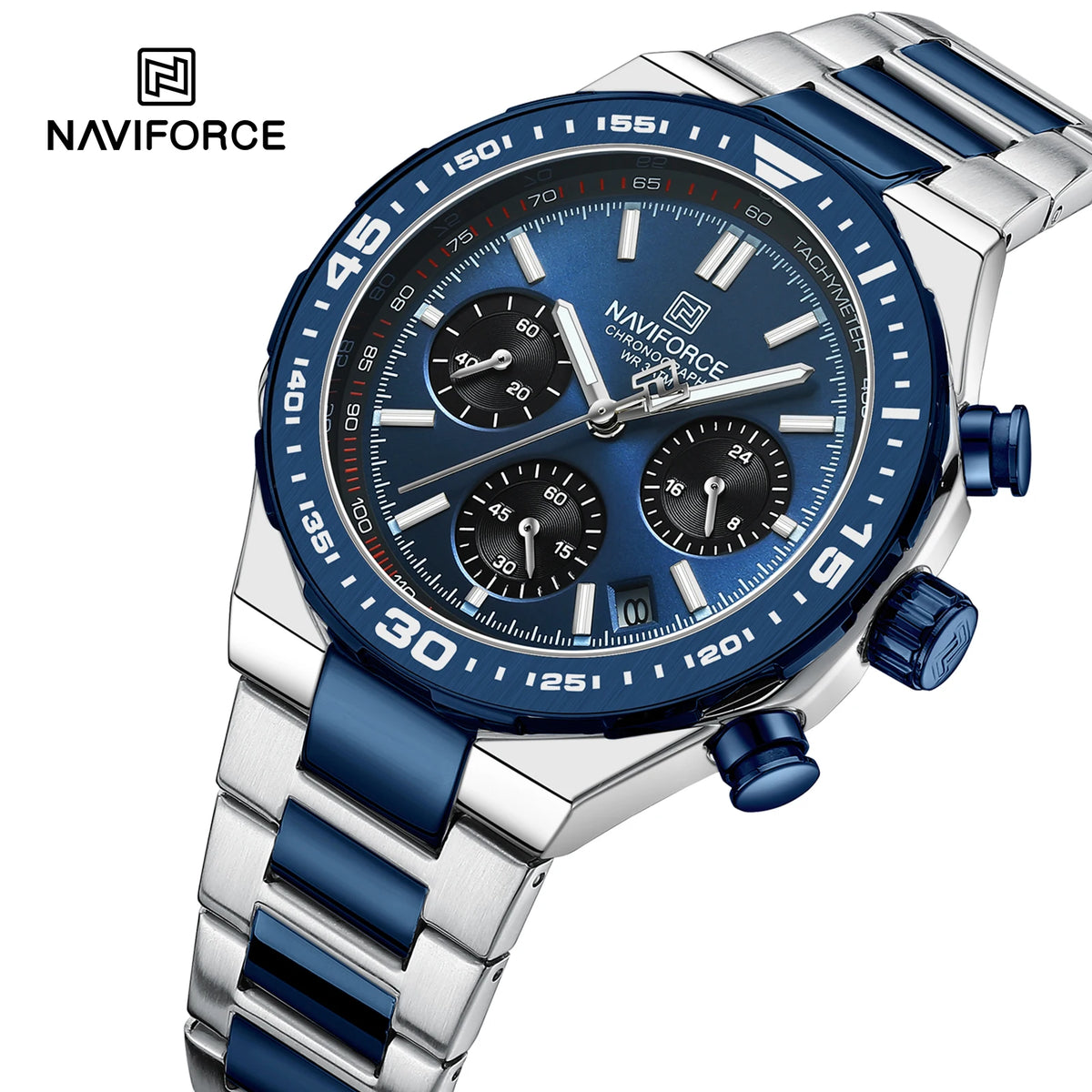 NAVIFORCE Men's Watches Quartz Fashion Business Classic Water Resistant Stainless Steel Strap WristWatch New Male Clock In 2024