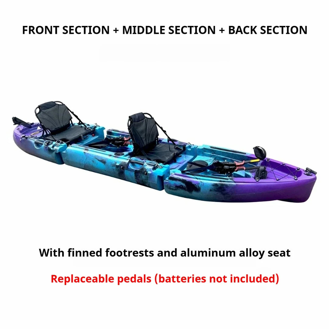 Kayak LLDPE portátil 2025 con canoa eléctrica impulsada por Pedal de carcasa dura dividida para Solo Tandem Lake Sea Adventures montaje Modular