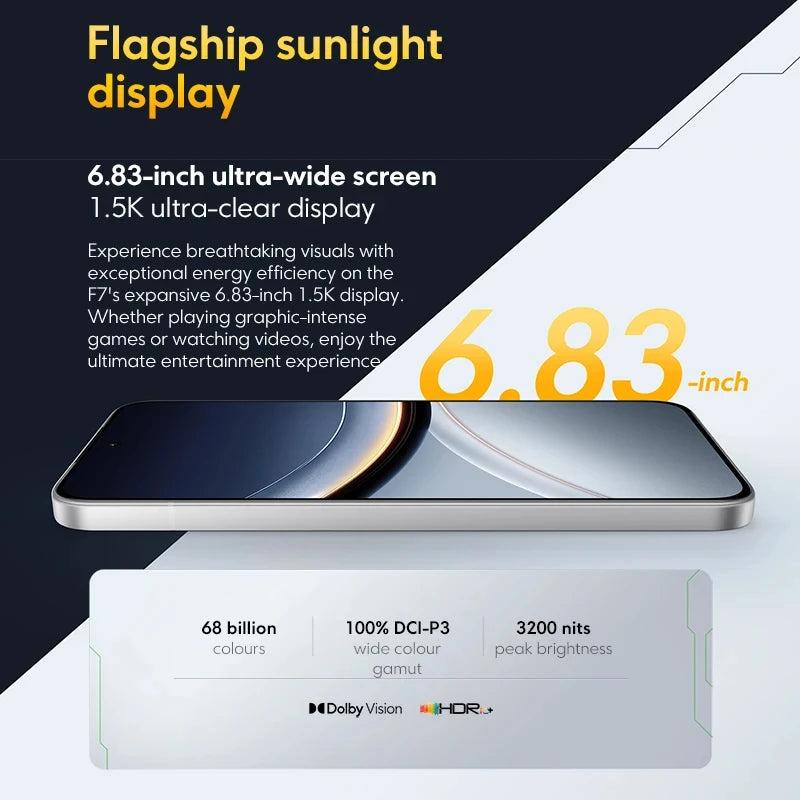 Smartphone POCO F7 5G NFC 12GB 512GB Snapdragon 8S Gen 4, batería de 6500mAh, pantalla AMOLED ultrabrillante de 6.83" 1.5K 120Hz, cámara principal de 50MP con OIS
