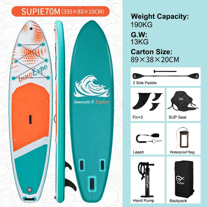 Tabla de Paddle Surf Inflable InnoExpo, Tabla de Surf, Tabla de SUP, Antideslizante, para Deportes Acuáticos