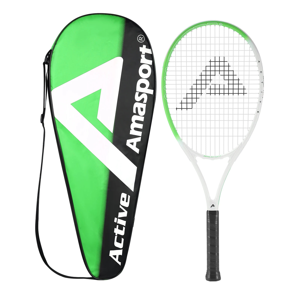 Raquetas de tenis activas AMA SPORT-27 pulgadas, raqueta de tenis para hombres y mujeres estudiantes universitarios raqueta de tenis intermedia para principiantes