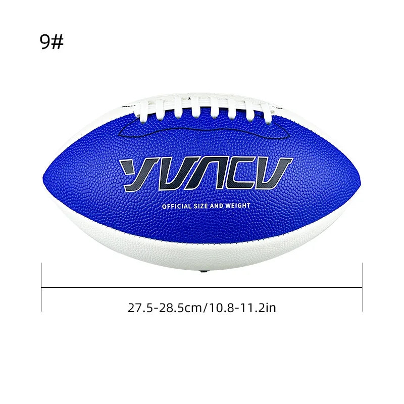 Fútbol americano estándar para adiestramiento al aire libre y juego recreativo con tamaño estándar oficial, Rugby de talla 9,6, 1 ud.
