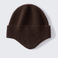 SHELTER BEANIE Gorro con Orejeras 90% Alpaca Fina 10% Cachemira, Calentador de Orejas de Lujo Sin Teñir, Gorro Tejido de Lujo, Calentador de Orejas de Puesta Rápida