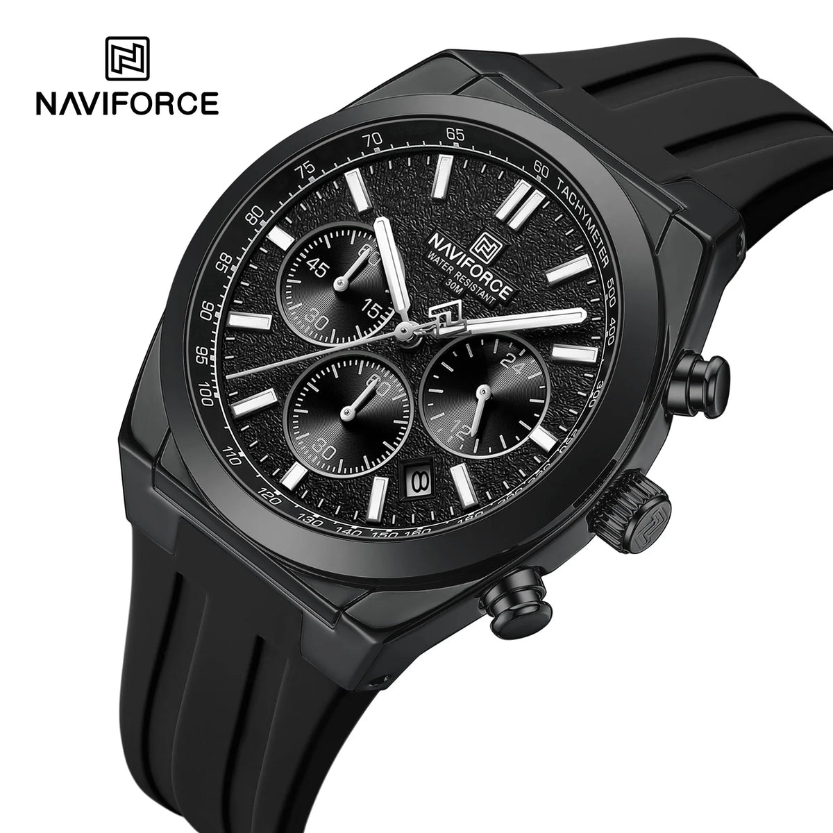 NAVIFORCE Men's Sport Watch Waterproof Silicone Strap Chronograph Watch Luxury Brand Man Waterproof Luminous Quartz Wristwatch