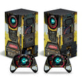 Para xbox series X pegatina de piel diseño de calavera roja calcomanía cubierta pieles de pvc para xbox series X pegatina de vinilo para xbox series X