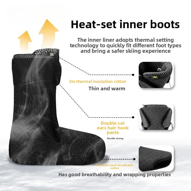 26 Nuevas Botas de Esquí y Snowboard con Grabado Floral Plano, Aptas para Todo Tipo de Terreno y Uso en Parques
