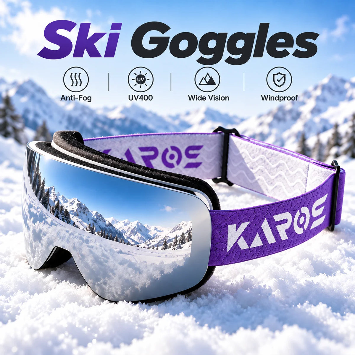 Gafas de Esquí 2026 Nuevas, Doble Capa Antivaho UV400, Gafas Deportivas de Invierno para Hombre y Mujer, Gafas para Snowboard, Moto de Nieve y Montañismo