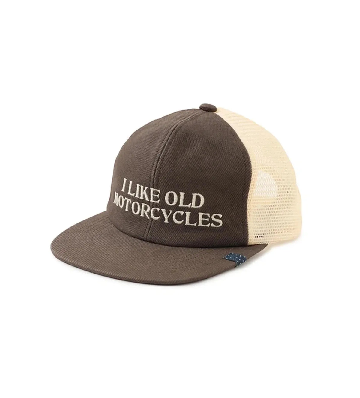 Gorra de béisbol VISVIM WMV KOFU 24 ICT GOODYEAR II con etiqueta de tela antigua teñida en barro y teñida en azul