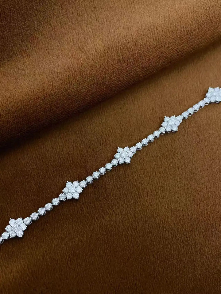 Pulsera de tenis con diamantes cultivados en laboratorio de corte redondo DEF / VS VVS de 2.7 ct en total, 17cm-18cm, oro blanco de 10K, 14K, 18K, para ella, regalo de aniversario.