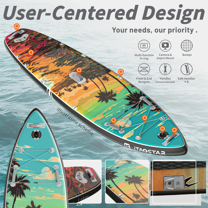 iTAOSTAR N02E Tabla de Paddle Surf Inflable para Deportes Acuáticos, Tabla SUP para Surfear al Aire Libre - Tabla de Surf Ligera y Portátil