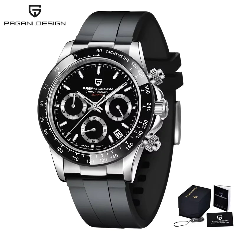 Reloj de cuarzo para hombre PAGANI DESIGN V2 nuevo de 40 mm, cronógrafo retro con cristal de zafiro, reloj de acero inoxidable resistente al agua, Relogio Masculino 2026 nuevo, ideal para regalar a hombres