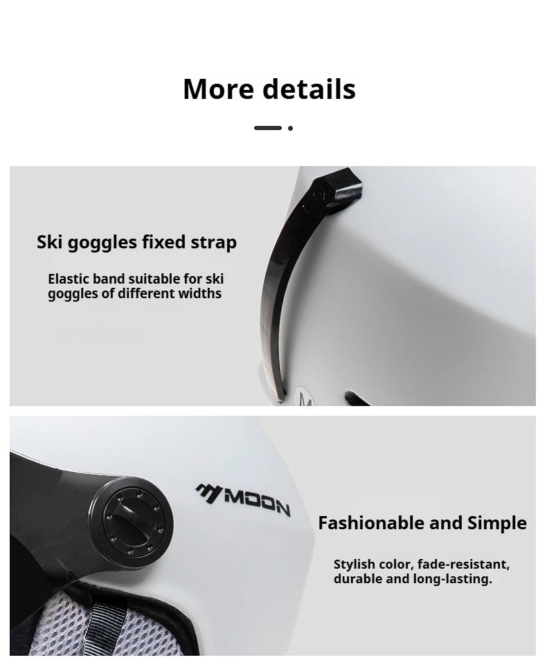 Casco de Esquí/Snowboard MOON Todo en Uno con Gafas Integradas |   PC+EPS Ligero para Máxima Protección