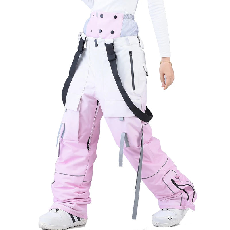 Pantalones de esquí unisex con protección para la cintura, ideales para practicar snowboard, tanto para hombres como para mujeres, y como ropa deportiva de invierno para actividades al aire libre.