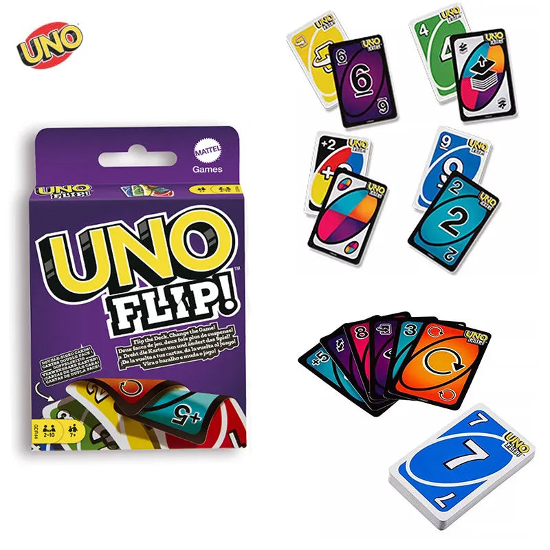 Mattel Games UNO Flip! Juego de mesa, cartas de juego, Hot Wheels, No Mercy, Super Mario, Toy Story, DOS, Minecraft, F1 de colección de élite