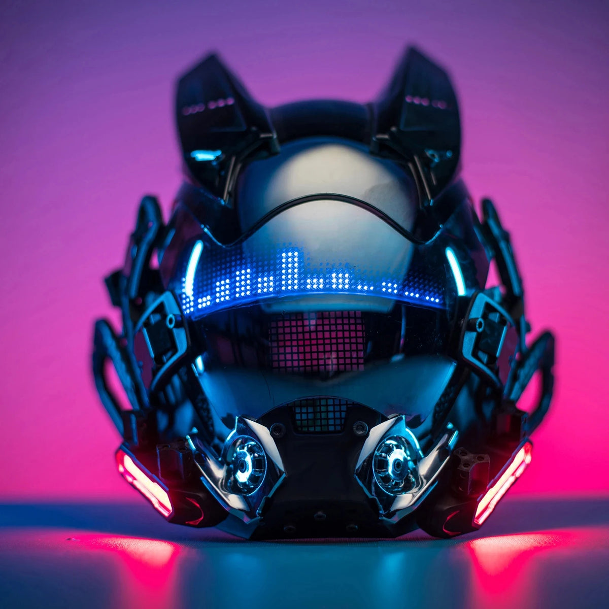 APP Cyberpunk Mask LED Custom Con El contenido personalizado es controlado por la aplicación, ropa técnica futurista, máscara de cosplay de Halloween