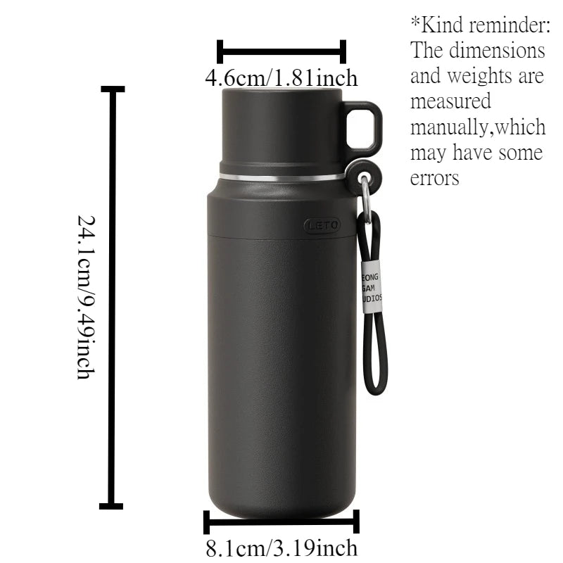 Nueva Botella de Agua de Acero Inoxidable para Exteriores, Termo Aislado de Doble Pared y Gran Capacidad, Termo Portátil para Viajes y Senderismo