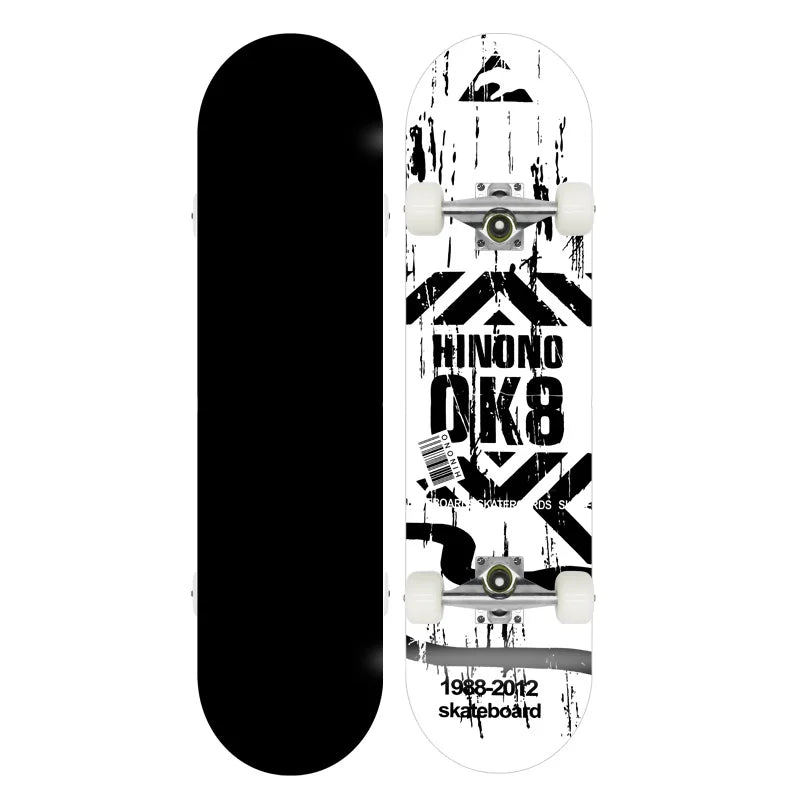 Patineta Profesional de Madera de Arce para Trucos de Doble Kick, Skateboarding Urbano, 80 cm, Ejes de Aluminio, Ruedas de PU Suaves, Patineta Completa