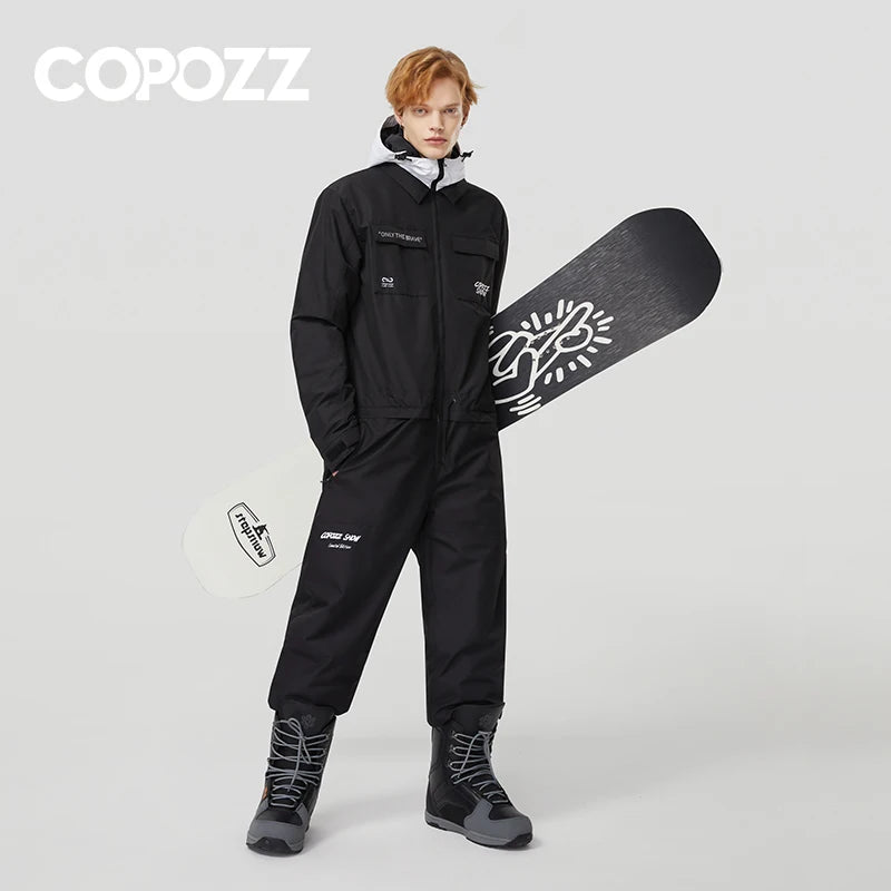 COPOZZ-traje de esquí de invierno para hombre y mujer, monos de esquí cálidos e impermeables, deportes al aire libre, Snowboard, mono de esquí de una pieza, ropa de esquí