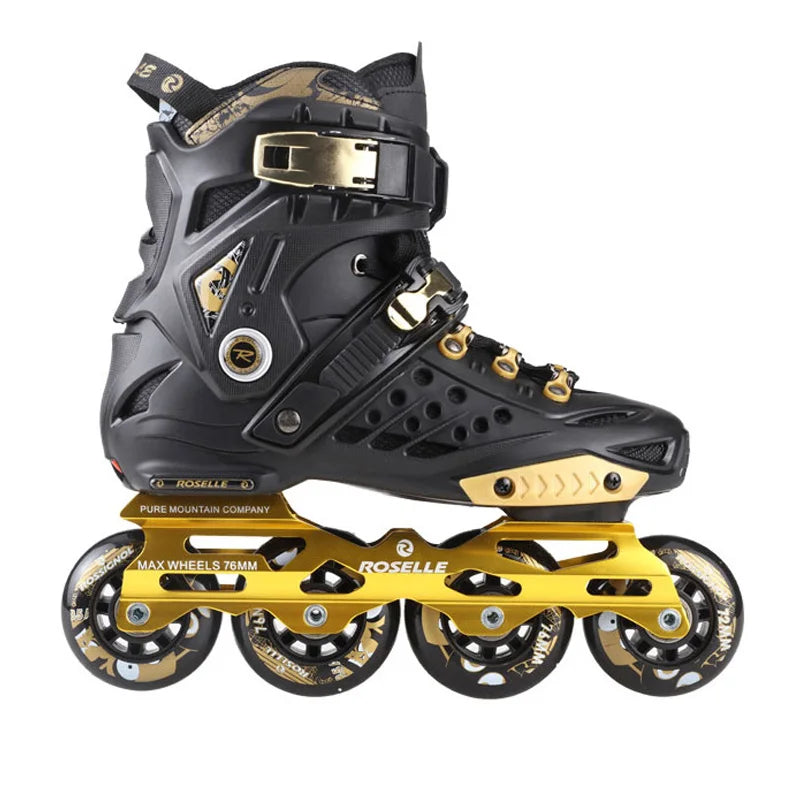 Patines en línea originales de PU para adultos y niños, 4 ruedas, Patines de marco plano para Slalom, deslizamiento, FSK, patinaje de carretera