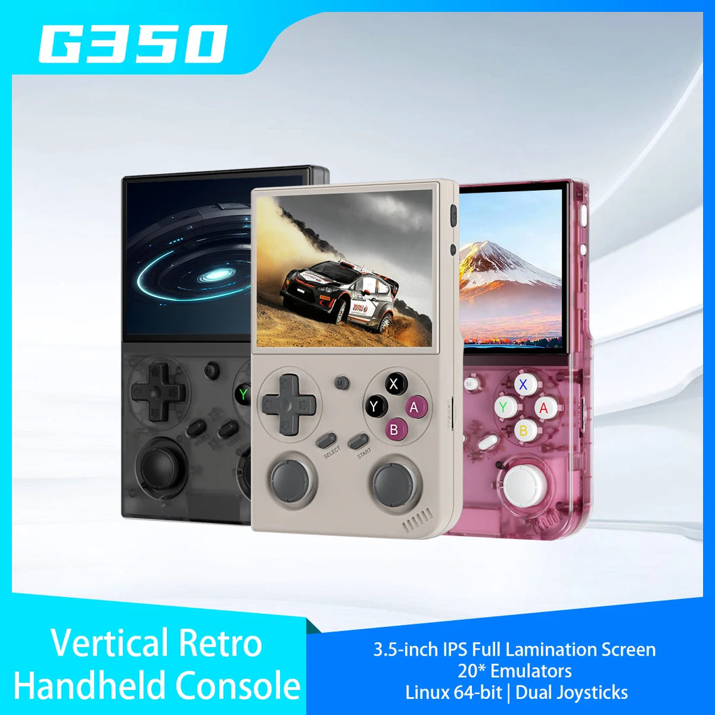 G350 Retro Handheld Game Console Linux 64-bit System 3.5" IPS Screen RK3326 3200 mAh Portable Console Retro Video Game Console