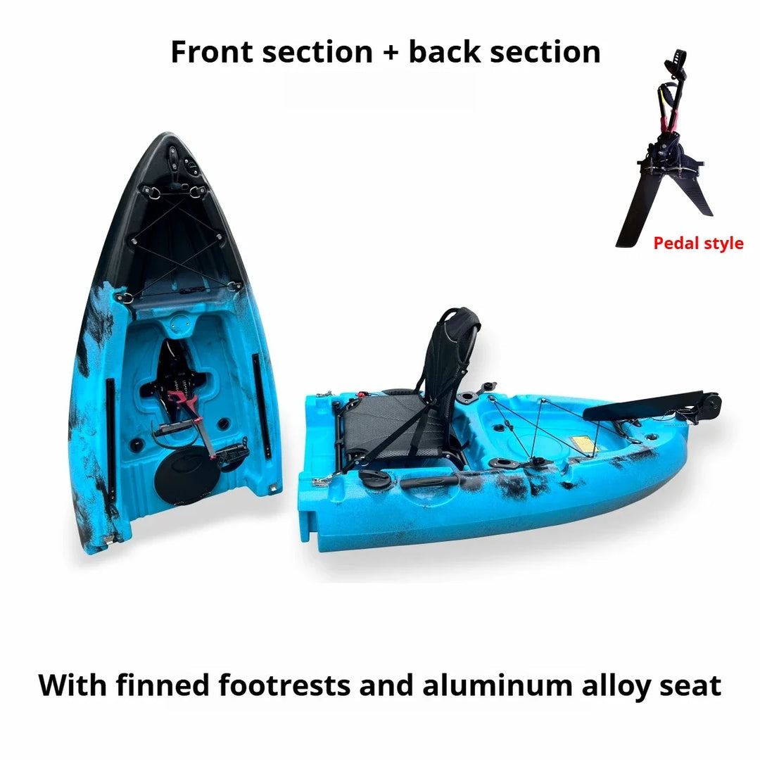 Kayak LLDPE portátil 2025 con canoa eléctrica impulsada por Pedal de carcasa dura dividida para Solo Tandem Lake Sea Adventures montaje Modular