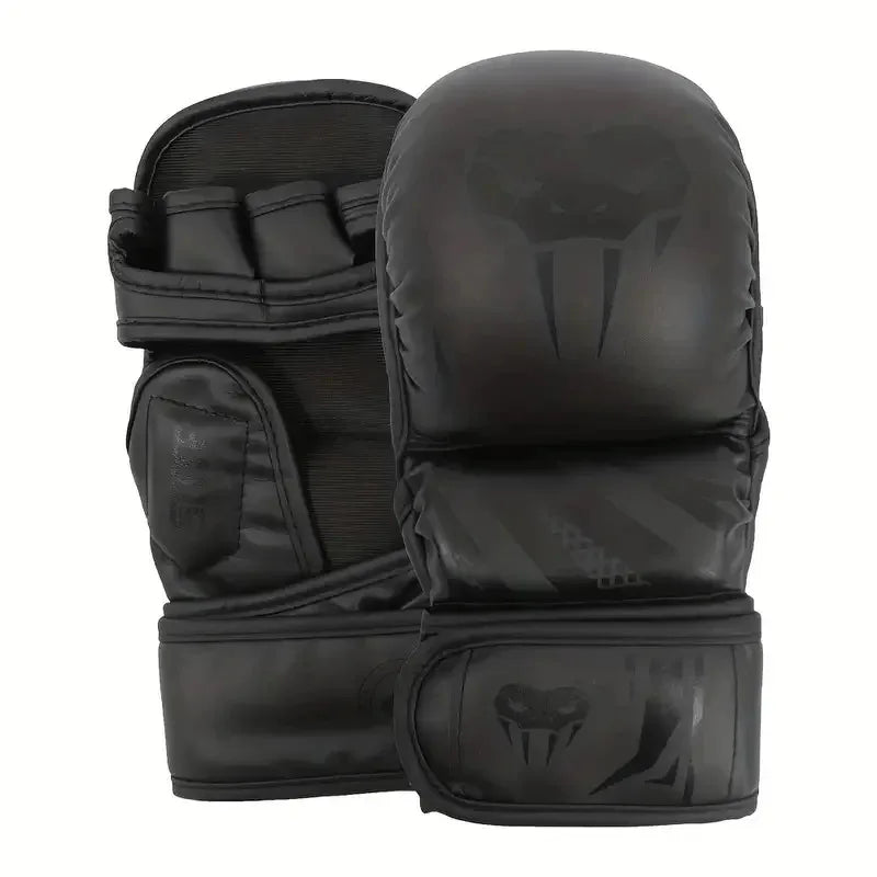 Guantes de boxeo profesionales MMA de medio dedo PU grueso Muay Thai MMA Sanda guantes de entrenamiento accesorios de entrenamiento de boxeo