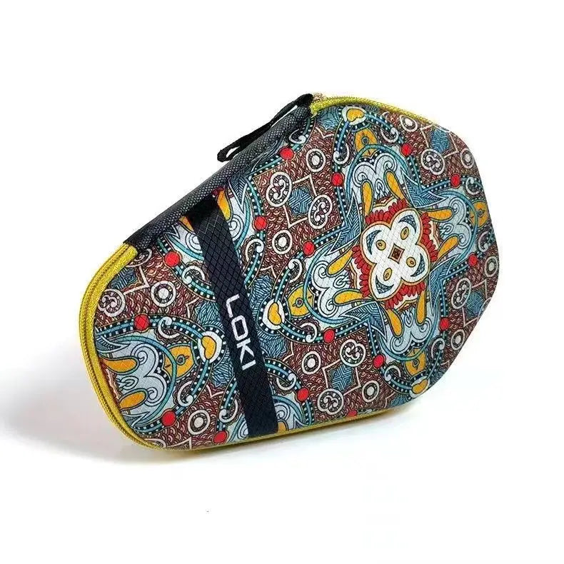 Estuche rígido para raqueta de ping-pong con diseño de dragón, bolsa de transporte portátil y protectora para raqueta de tenis de mesa.