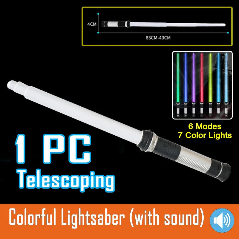 Nuevos juguetes de sable de luz láser RGB con 7 colores intercambiables, efectos de sonido Force FX, sonido de disparo (FOC), juguetes Jedi, regalos