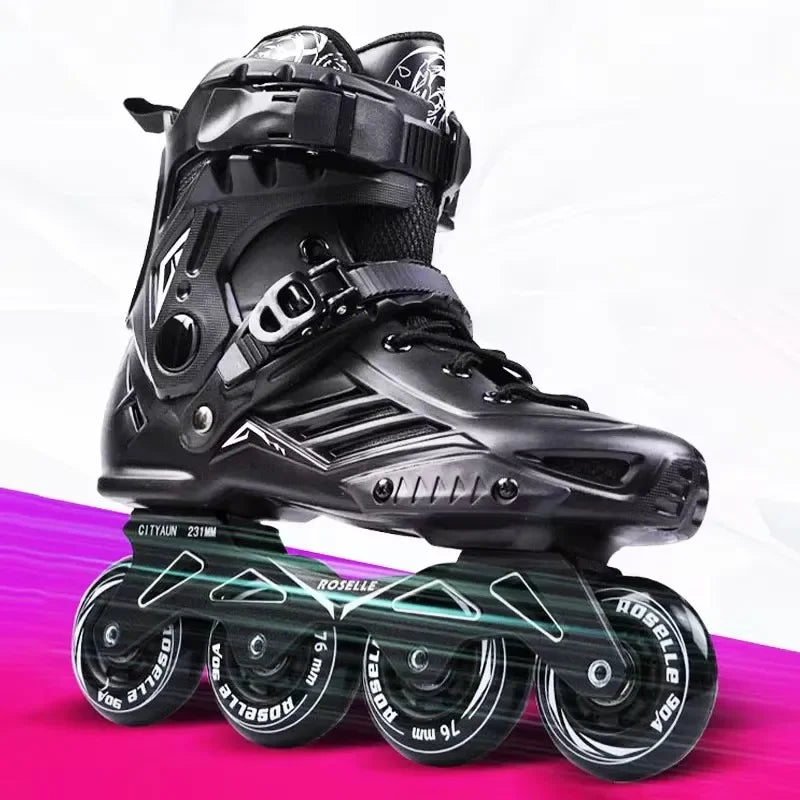 Patines en Línea Originales Roselle Talla 35 a 46, Patines Profesionales para Adultos y Niños, Zapatos de Patinaje sobre Ruedas, Slalom, Deslizamiento