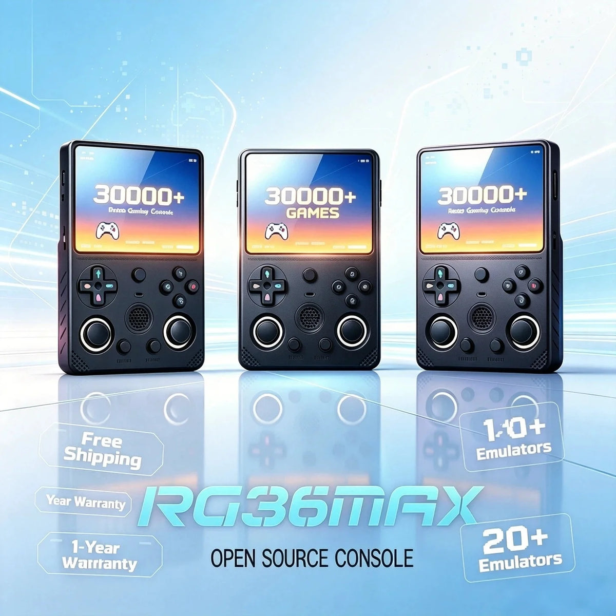 Consola de juegos retro portátil RG36max 2026, pantalla IPS HD de 3,5 pulgadas, 680x480, sistema Linux, modelo más reciente