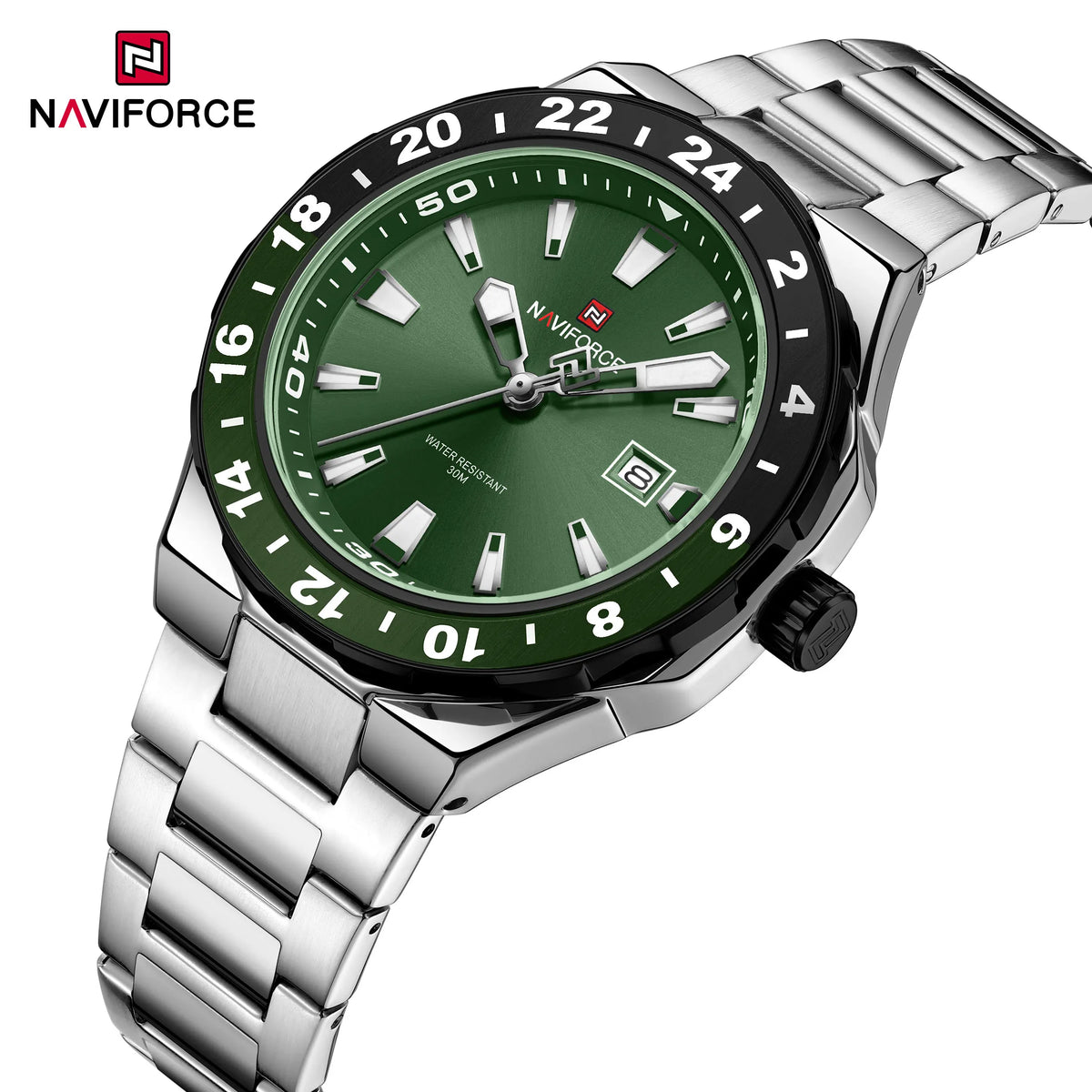 Relojes de lujo para hombre NAVIFORCE, reloj deportivo de cuarzo resistente al agua, reloj de pulsera militar con correa de acero inoxidable, Relogio Masculino