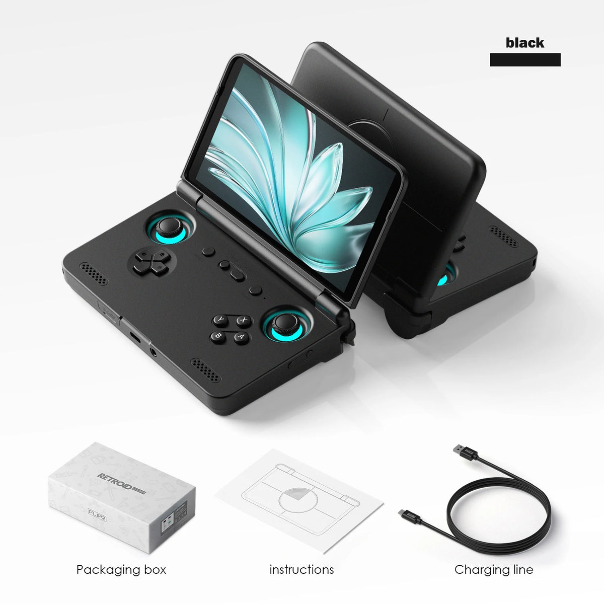 Retroid Pocket Flip 2 5.5" AMOLED Clamshell Handheld 178° Adjustable Hinge Active Cooling Hall Joysticks Android Retro Gaming Console