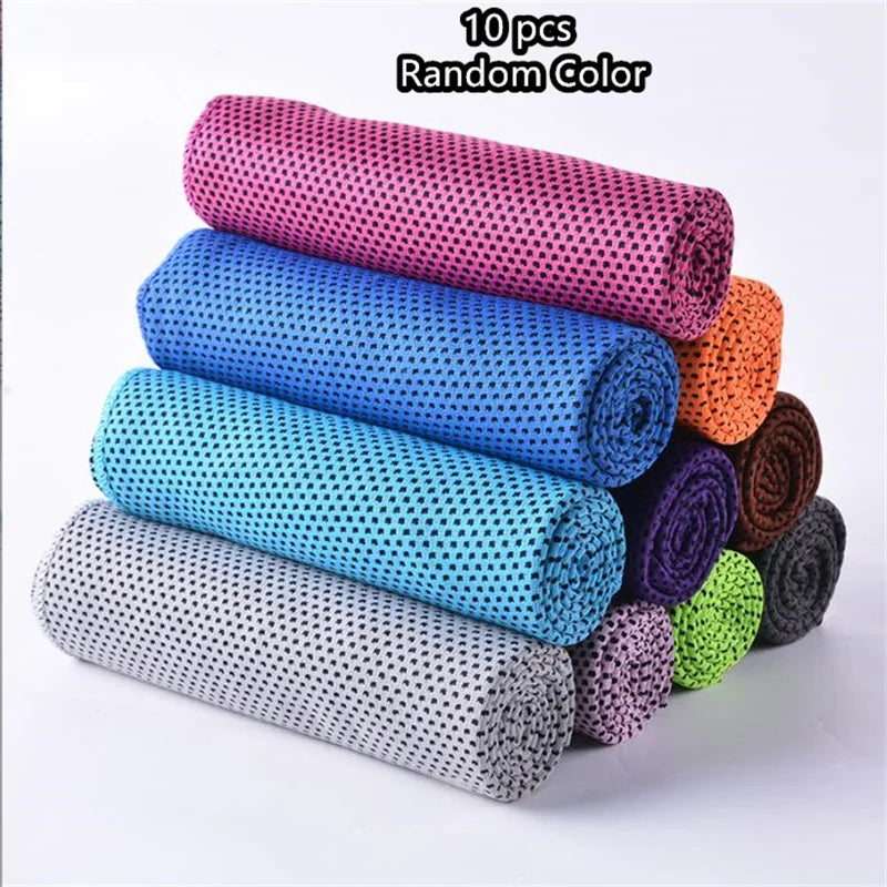 Toalla refrescante de microfibra de alivio instantáneo, toallas frescas, envoltura para el cuello, trapos fríos para deportes, Fitness, Camping y ciclismo, 1-10 Uds.