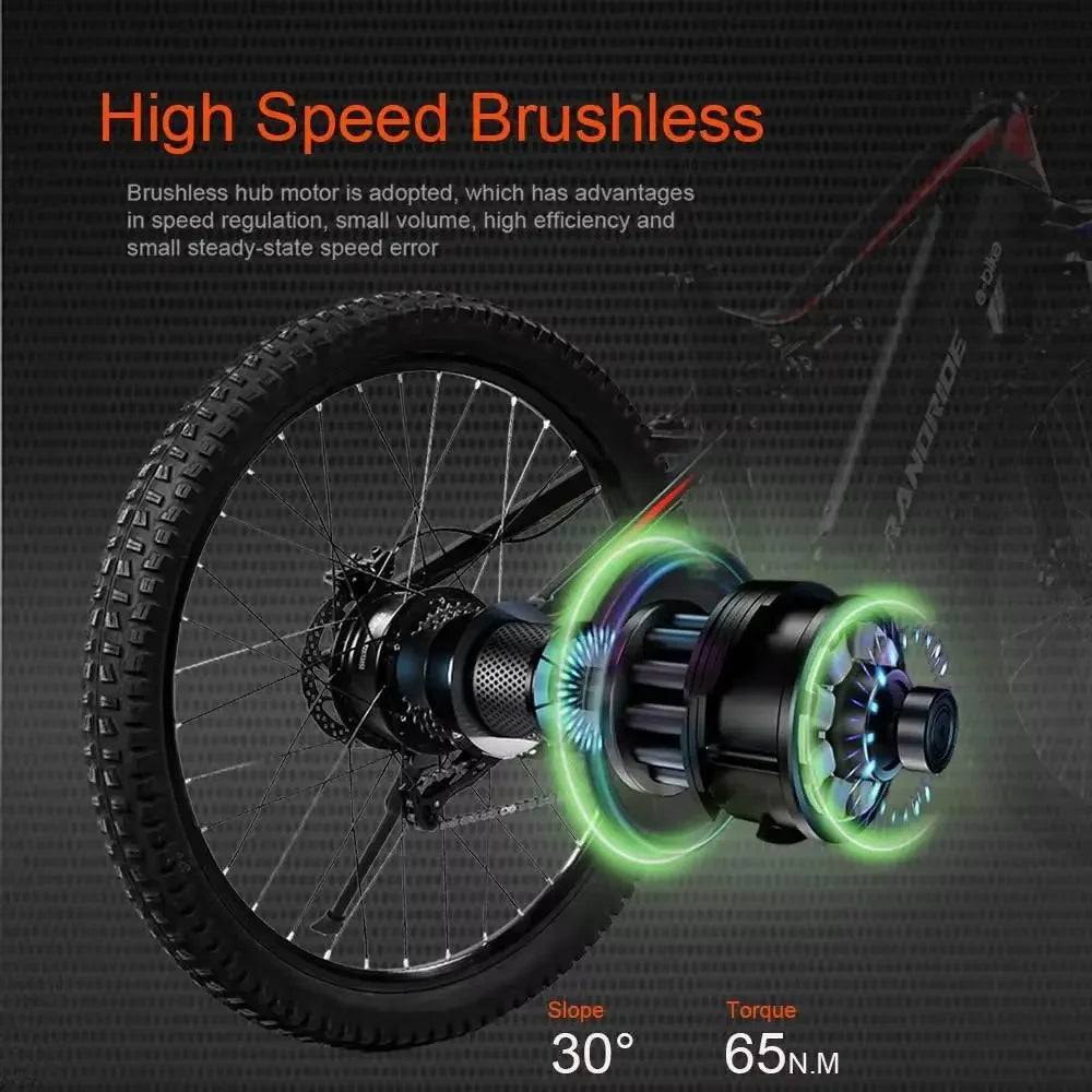 Bicicleta eléctrica YG90 con motor potente, batería de litio de 48V 17AH, sistema de frenos hidráulicos, bicicleta eléctrica de montaña todoterreno con neumáticos de 29 y 27.5 pulgadas